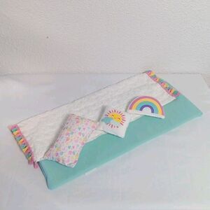 My Life Doll Bedding for 18" Doll Bed 5 Piece Mattress Pad Blanket 3 Pillows Set